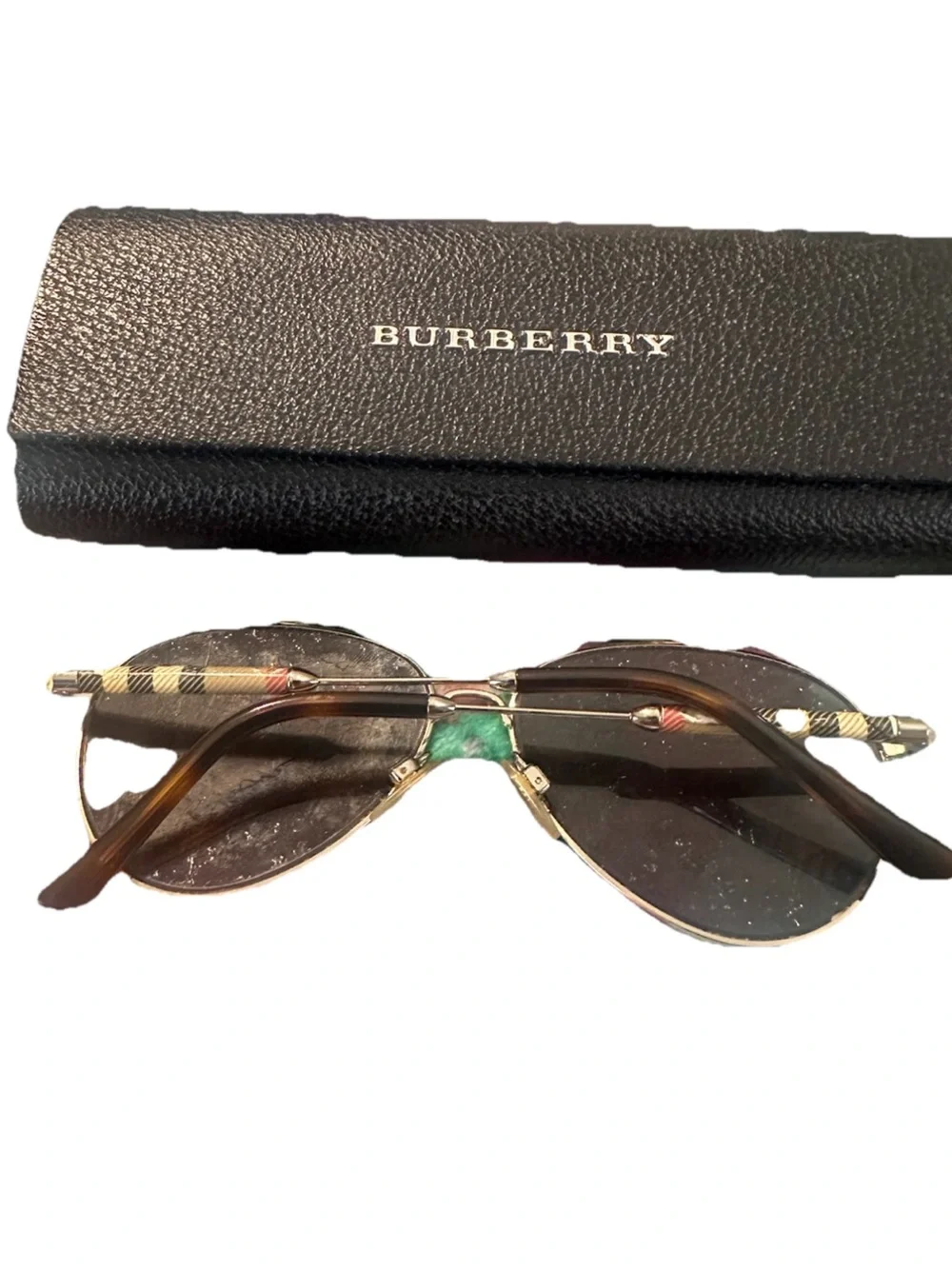 Burberry Aviator Rose Gold Sunglasses